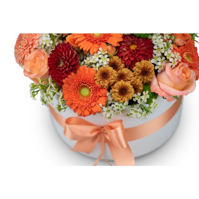 Box oranžových květin